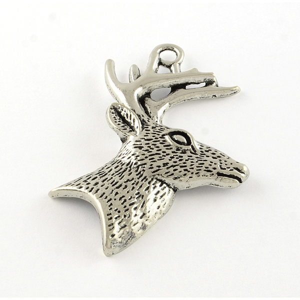 

PandaHall Tibetan Style Alloy Big Pendants, Christmas Reindeer/Stag, Cadmium Free & Lead Free, Antique Silver, 51.5x46x6.5mm, Hole: 4mm...