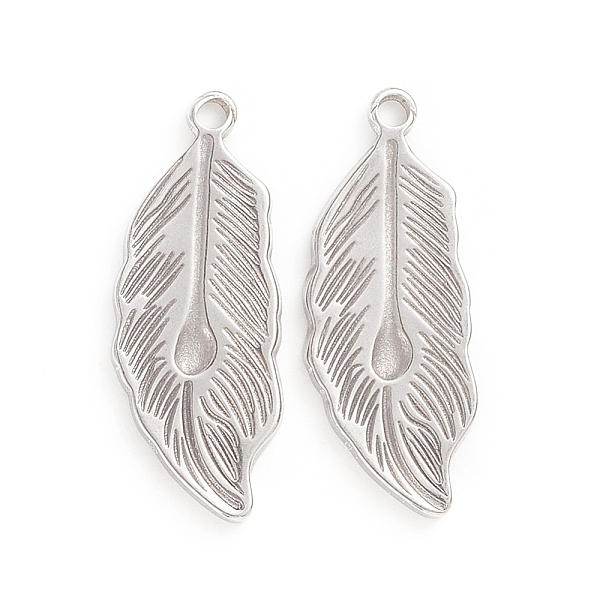 

PandaHall 304 Stainless Steel Pendants, Leaf, Stainless Steel Color, 26x10x1.5mm, Hole: 1.6mm 304 Stainless Steel Leaf