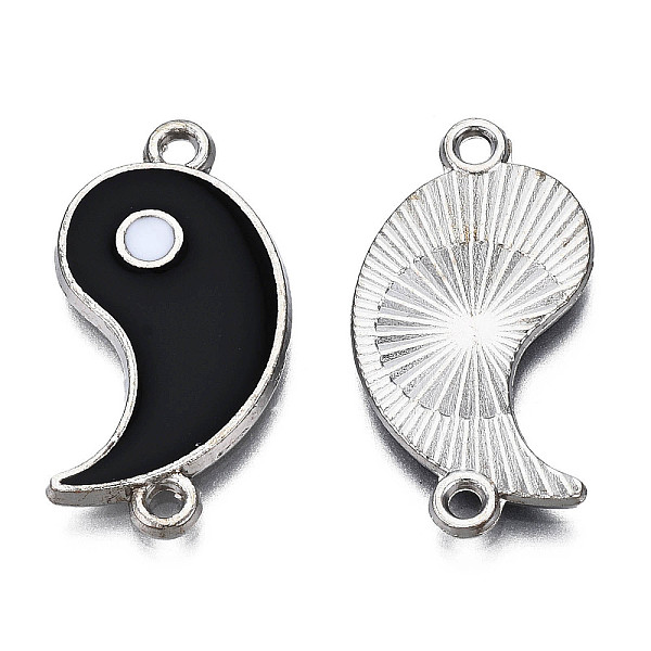 

PandaHall Alloy Enamel Split Links Connectors, Yin-yang, Cadmium Free & Lead Free, Platinum, Black, 26x13.5x1.5mm, Hole: 1.6mm Alloy+Enamel...