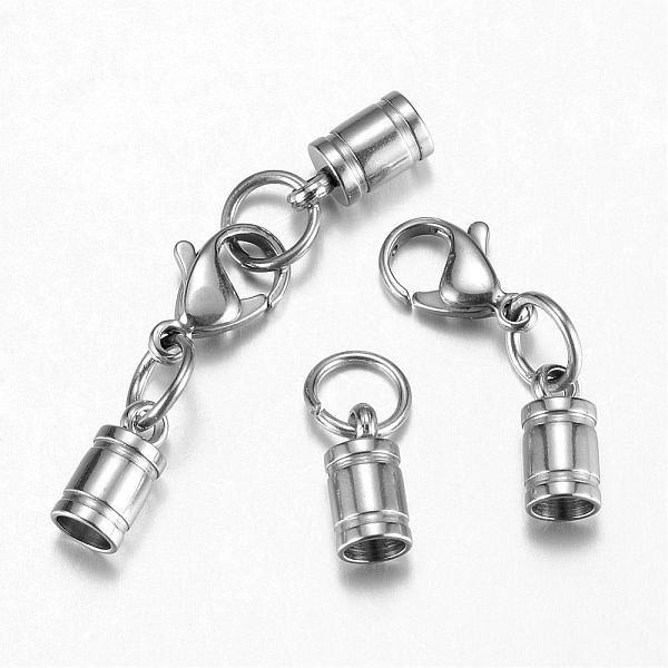 

PandaHall 304 Stainless Steel Lobster Claw Clasps, with Cord Ends, Stainless Steel Color, 39mm 304 Stainless Steel Column