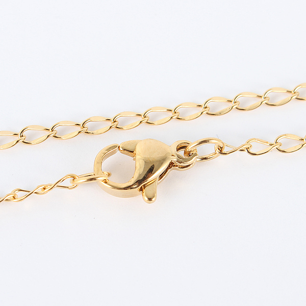 

PandaHall 304 Stainless Steel Chain Necklaces, with Lobster Claw Clasps, Golden, 17.5 inch(44.4cm), 2mm 304 Stainless Steel