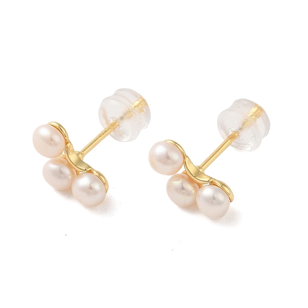 

PandaHall Sterling Silver Studs Earrings, with Natural Pearl, Jewely for Women, Flower, Real 18K Gold Plated, 15x10.5mm Sterling Silver...