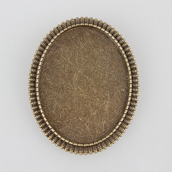 

PandaHall Vintage Alloy Brooch Cabochon Bezel Settings, with Iron Pin Brooch Back Bar Findings, Oval, Cadmium Free & Nickel Free & Lead Free...