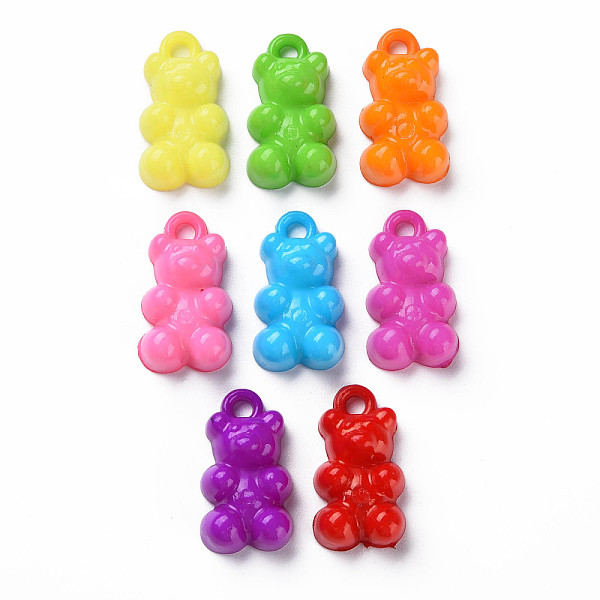 

PandaHall Opaque Acrylic Pendants, Bear, Mixed Color, 20.5x11.5x7mm, Hole: 2mm, about 580pcs/500g Acrylic Bear Multicolor