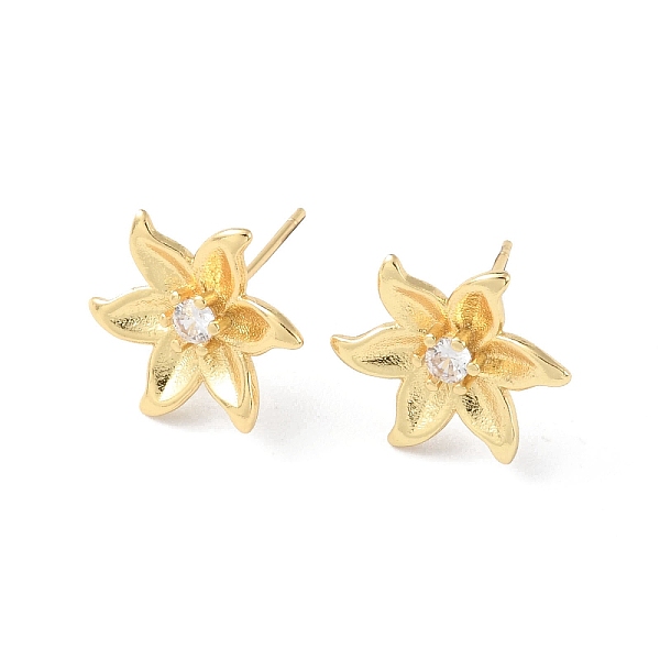 

PandaHall Flower Clear Cubic Zirconia Stud Earrings, Rack Plating Brass Jewelry for Women, Long-Lasting Plated, Lead Free & Cadmium Free...