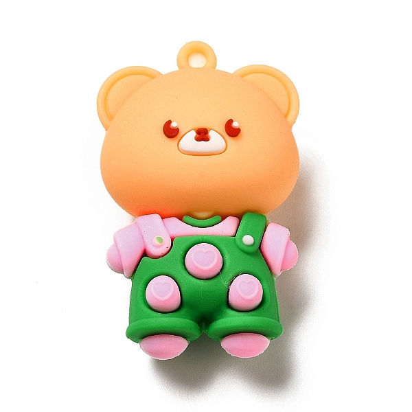 

PandaHall PVC Plastic Big Pendants, Bear Charm, Green, 50x31x23mm, Hole: 3mm PVC Bear Green