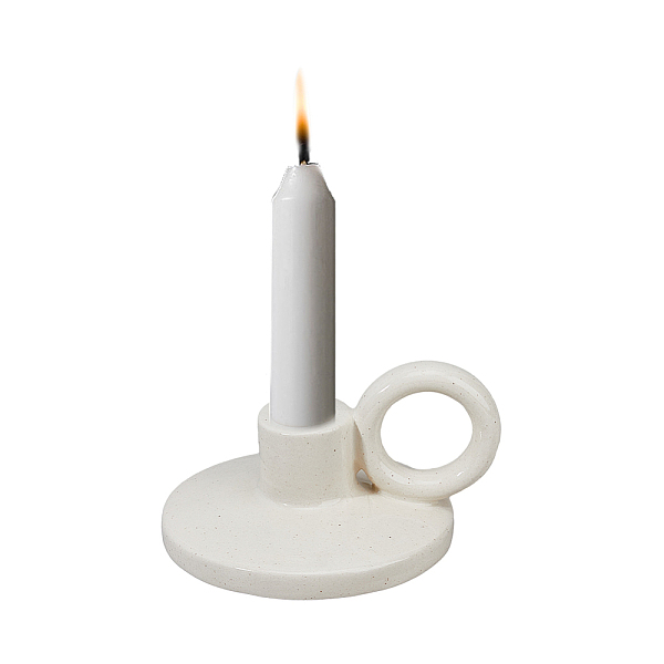 

PandaHall SUPERFINDINGS Porcelain Candle Holder Round Candlestick Base with Handle White Candle Holder Decorative Candle Display Stand...