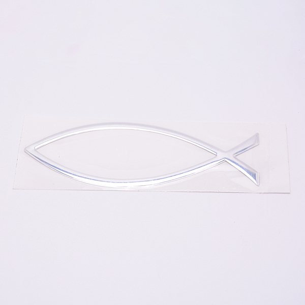 

PandaHall Waterproof PVC Adhesive Sticker Car Stickers, Fish with Word Jesus, for DIY Car Decorations , Silver, 15x5x0.1cm Plastic Fish...
