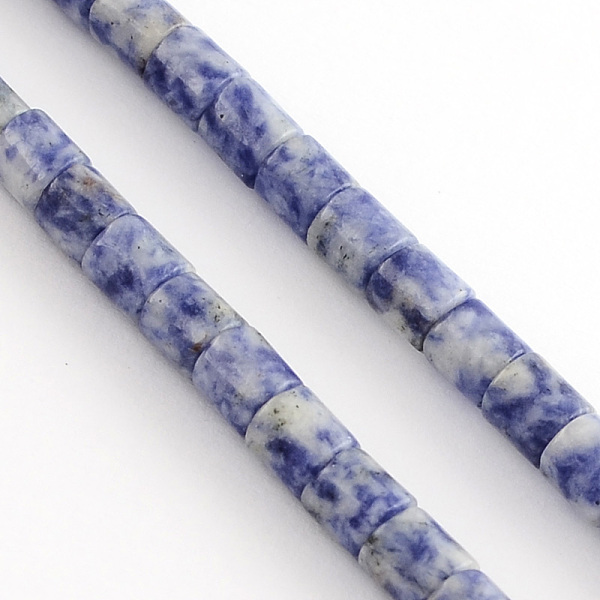 

PandaHall Natural Blue Spot Jasper Bead Strands, Column, Blue, 6x6mm, Hole: 1mm, about 66pcs/strand, 15.7 inch Blue Spot Jasper Column Blue