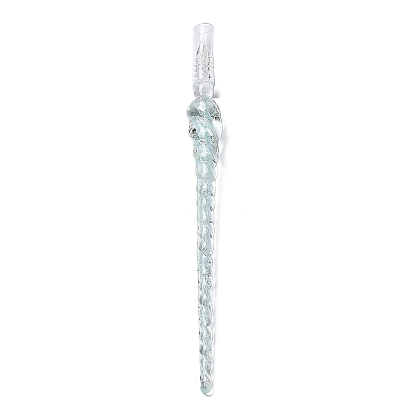 

PandaHall Silver Foil Glass Writing Dip Pen, Dark Turquoise, 190mm Glass