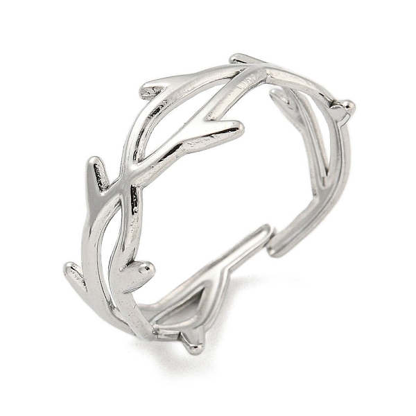 

PandaHall 304 Stainless Steel Open Cuff Rings, Branch, Stainless Steel Color, US Size 9 3/4(19.5mm) 304 Stainless Steel Branch