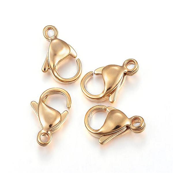 

PandaHall Ion Plating(IP) 304 Stainless Steel Lobster Claw Clasps, Parrot Trigger Clasps, Golden, 19x12x5mm, Hole: 2.5mm 304 Stainless Steel...