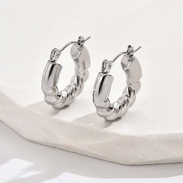 

PandaHall 304 Stainless Steel Hoop Earrings, Twist, Stainless Steel Color, 20x20mm 304 Stainless Steel