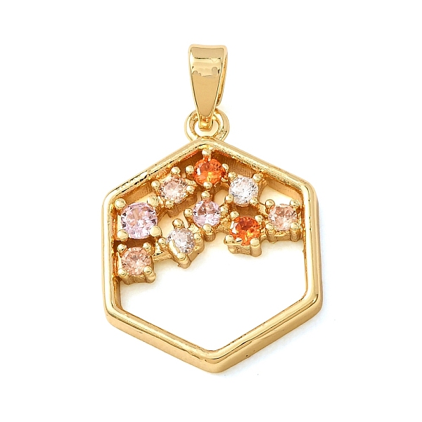 Pendenti in ottone con micro pavé di zirconi cubici colorati