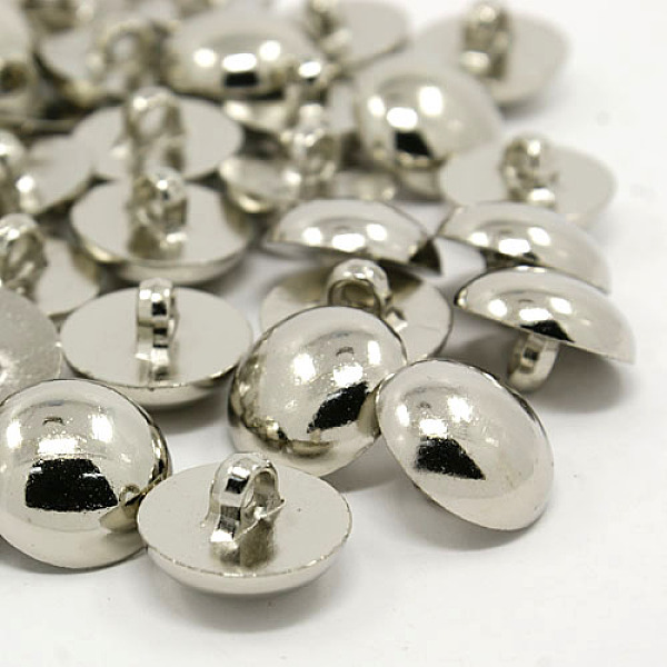 

PandaHall 1-Hole Plating Acrylic Shank Buttons, Half Round/Dome Buttons, Platinum, 18x11.5mm, Hole: 3.5mm Acrylic Half Round