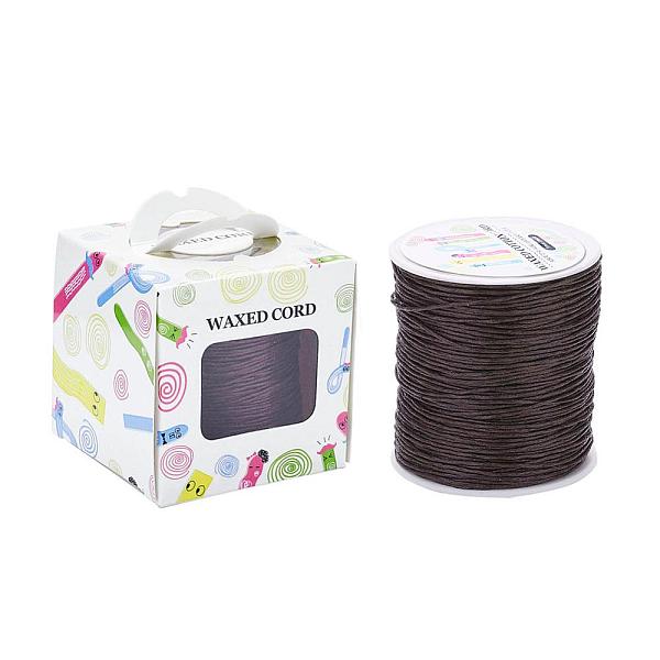 

PandaHall Waxed Cotton Cords, Coconut Brown, 1mm, about 100yards/roll(91.44m/roll), 300 feet/roll Waxed Cotton Cord Round Brown