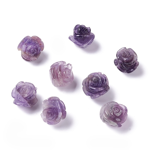 

PandaHall Natural Amethyst Beads, Rose, 13~15x11~13mm, Hole: 1.4mm Amethyst Flower