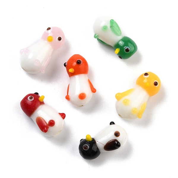 

PandaHall Handmade Lampwork Beads, Cartoon Style, Penguin, Mixed Color, 19~21x13~14x11~12mm, Hole: 1.3~1.8mm Lampwork Penguin Multicolor