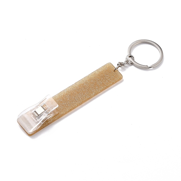 

PandaHall Ferroalloy, Plastic and Acrylic Keychain, with Glitter Powder, Contactless Card Extractor, for Long Nail Card Extractor Keychain..., Orange