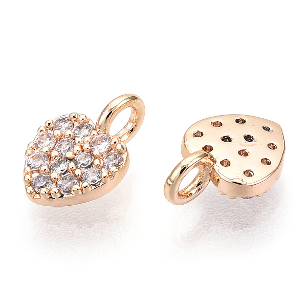 Brass Micro Pave Cubic Zirconia Charms