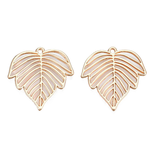 

PandaHall Brass Pendants, Leaf, Cadmium Free & Nickel Free & Lead Free, Real 18K Gold Plated, 28x27x1mm, Hole: 1.5mm Brass Leaf