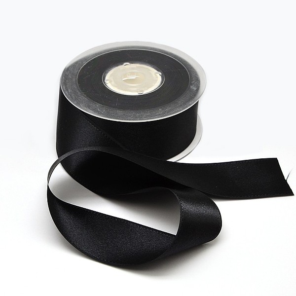 

PandaHall Grosgrain Ribbon for Wedding Festival Decoration, Black, 5/8 inch(16mm), about 100yards/roll(91.44m/roll) Polyester None Black