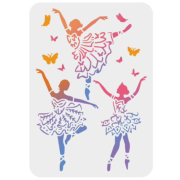 

PandaHall Plastic Drawing Painting Stencils Templates, for Painting on Scrapbook Fabric Tiles Floor Furniture Wood, Rectangle, Dancer...