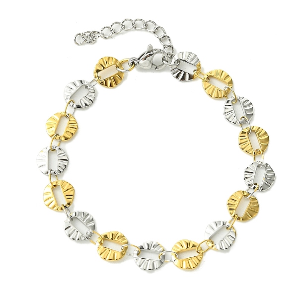 

PandaHall 304 Stainless Steel Round Link Bracelets for Women, Golden & Stainless Steel Color, 7 inch(17.9cm) 304 Stainless Steel