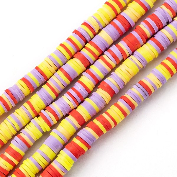 

PandaHall Handmade Polymer Clay Beads Strands, for DIY Jewelry Crafts Supplies, Heishi Beads, Disc/Flat Round, Red, 6x0.5~1mm, Hole: 1.8mm...