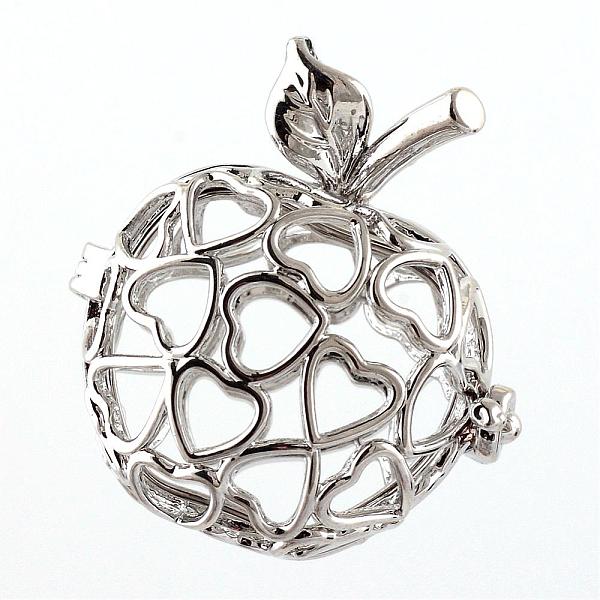 

PandaHall Rack Plating Brass Cage Pendants, For Chime Ball Pendant Necklaces Making, Hollow Apple, Platinum, 32.5x30.5x22.5mm, Hole: 4x6mm...
