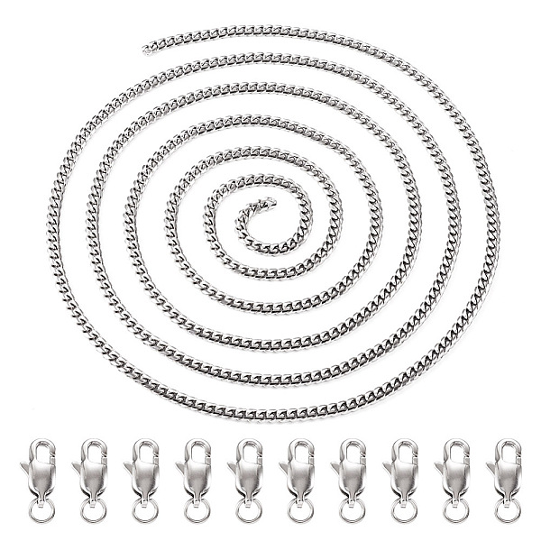 

PandaHall Yilisi DIY Chain Bracelet Necklace Making Kit, Including 304 Stainless Steel Cuban Link Chain, Oval 316 Surgical Stainless Steel...