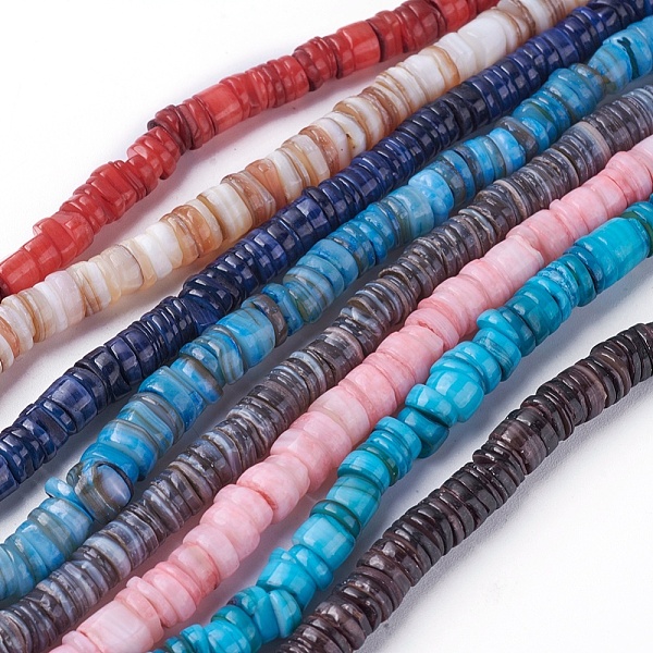 

PandaHall Shell Beads Strands, Dyed, Disc, Mixed Color, 4.9~6x0.4~6mm, Hole: 1.4mm, about 15.94 inch~16.14 inch(40.5~41cm) Other Sea Shell..., Multicolor