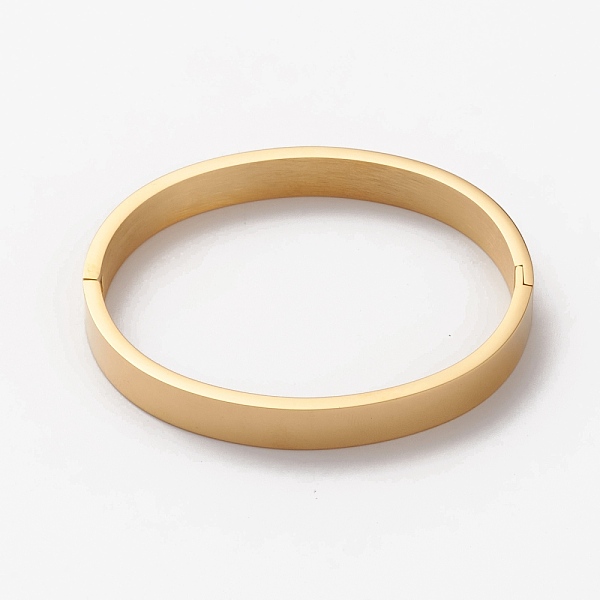 

PandaHall 304 Stainless Steel Bangles, Stamping Blank Tag, Golden, Inner Diameter: 2x2-3/8 inch(5x5.9cm) 304 Stainless Steel