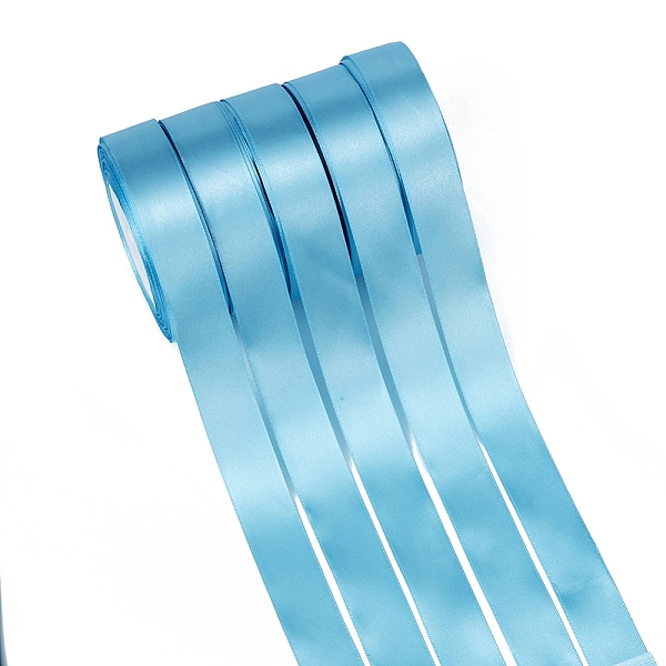 

PandaHall Single Face Satin Ribbon, Polyester Ribbon, Light Blue, 1 inch(25mm) wide, 25yards/roll(22.86m/roll), 5rolls/group, 125yards/group...
