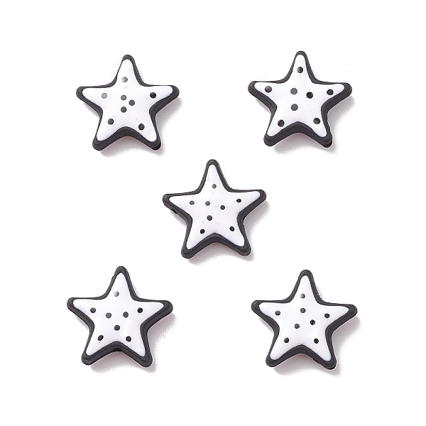 

PandaHall Opaque Resin Beads, Polka Dot Star, White, 18.5x19.5x5.2mm, Hole: 1.6mm Resin Star White