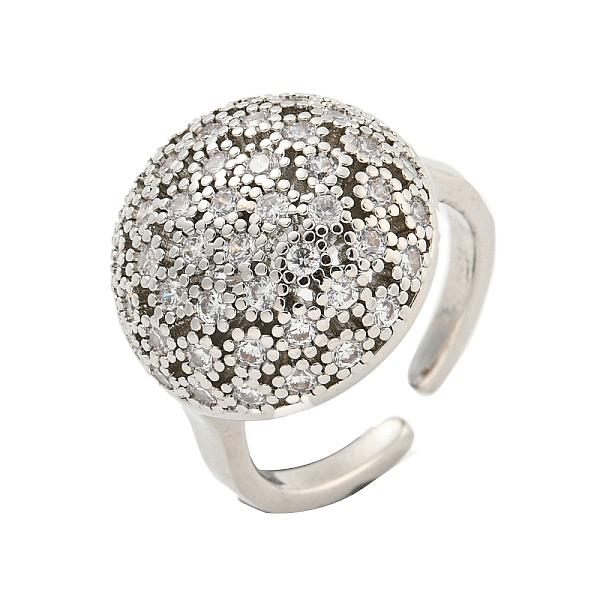 

PandaHall Real Platinum Plated Brass Micro Pave Clear Cubic Zirconia Cuff Rings, Open Rings for Women, Half Round, Adjustable Brass+Cubic...