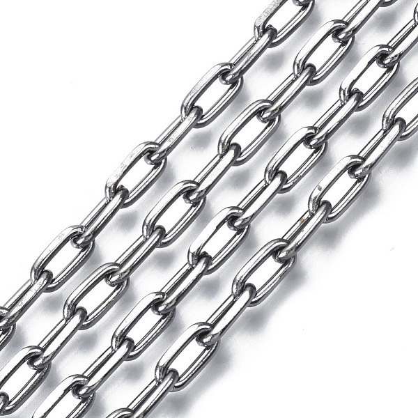 

PandaHall Unwelded Iron Paperclip Chains, Drawn Elongated Cable Chains, with Spool, Gunmetal, 9.2x4.5x1.3mm, about 32.8 Feet(10m)/roll Iron