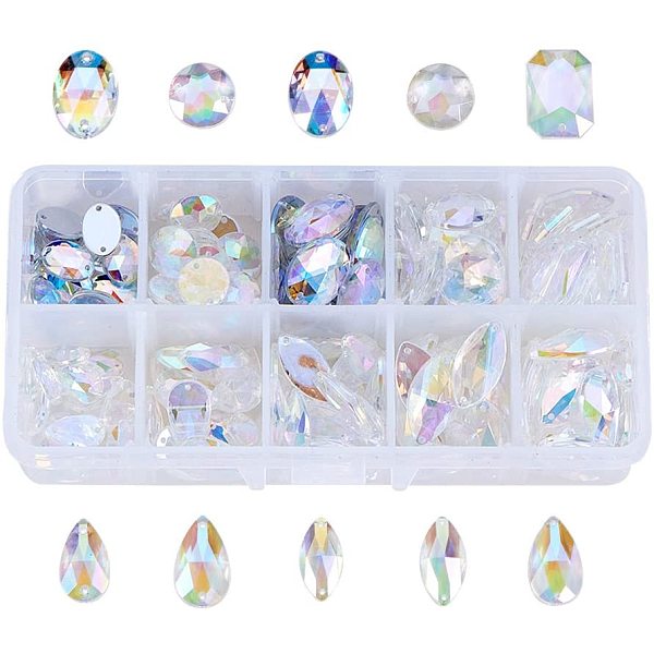 PandaHall 150 pcs Taiwan Acrylic Rhinestone Links Faceted Rhinestones For Jewellery Making And Dress Decorations,Mixed Color,Mixed Size...