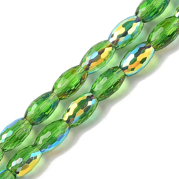 

PandaHall AB Color Plated Transparent Electroplate Beads Strands, Faceted, Oval, Green, 10x6mm, Hole: 1.2mm, about 60pcs/strand, 24.02''...