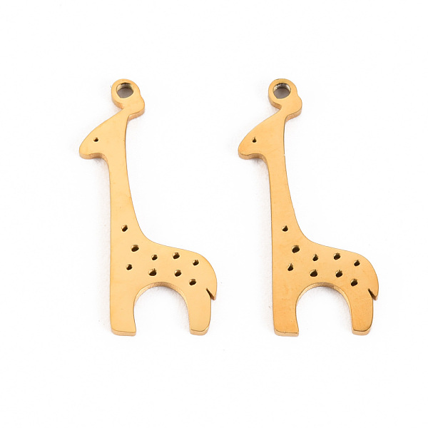 

PandaHall 304 Stainless Steel Pendants, Laser Cut, Giraffe, Real 14K Gold Plated, 22.5x9x1mm, Hole: 0.9mm 304 Stainless Steel Other Animal