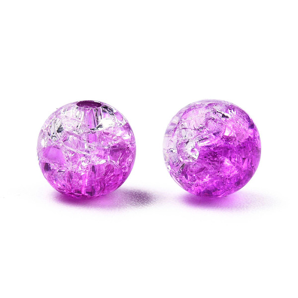 

PandaHall Transparent Crackle Acrylic Beads, Round, Orchid, 8x7.5mm, Hole: 1.8mm, about 1700pc/500g Acrylic Round Purple