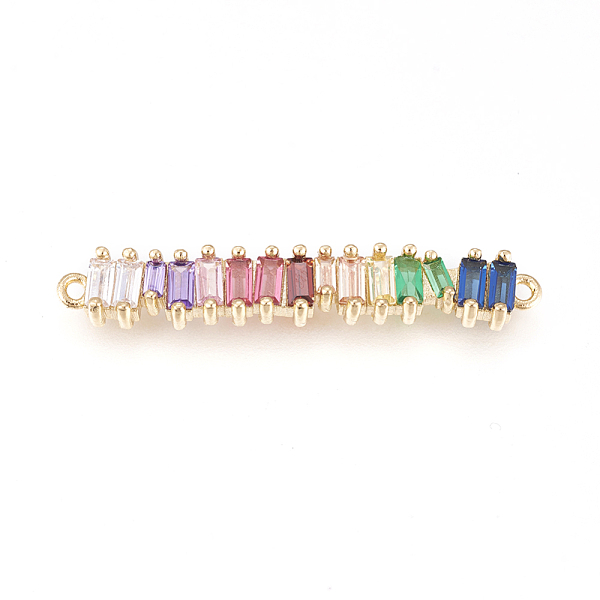 

PandaHall Brass Micro Pave Cubic Zirconia Links, Long-Lasting Plated, Lead Free & Cadmium Free & Nickel Free, Rectangle, Colorful, Real 18K...