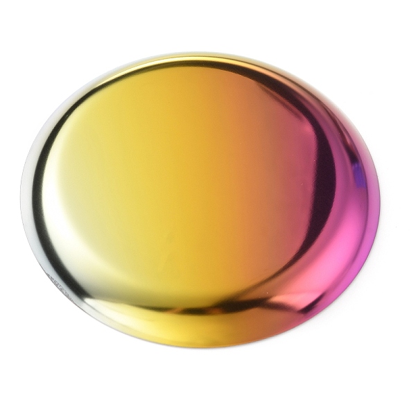 

PandaHall Rainbow Color Iron Jewelry Plate, Display Tray, Storage Holder, Cosmetics Jewelry Organizer, Flat Round, 100x10mm Iron Flat Round