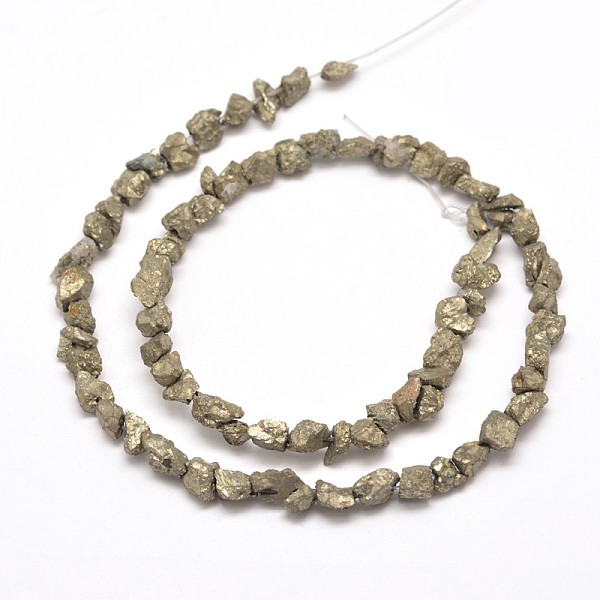 

PandaHall Natural Pyrite Nuggets Beads Strands, 5~8x3~6mm, Hole: 1mm, about 15.7 inch Pyrite Nuggets Yellow
