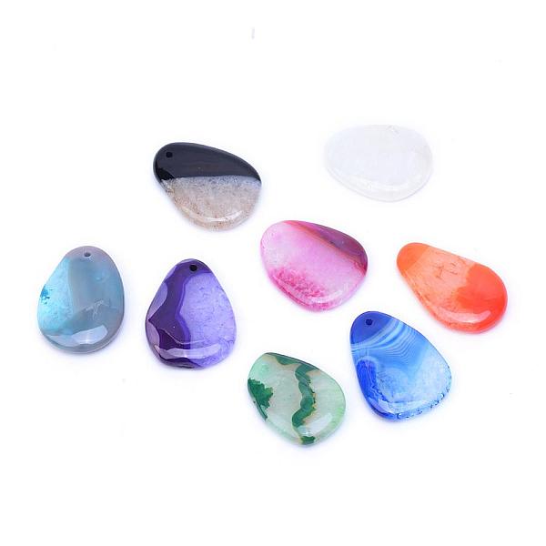

PandaHall Natural Crackle Agate Pendant, Dyed, Mixed Shape, Mixed Color, 35~42x25~32x6~7mm, Hole: 2mm Crackle Agate Mixed Shapes Multicolor