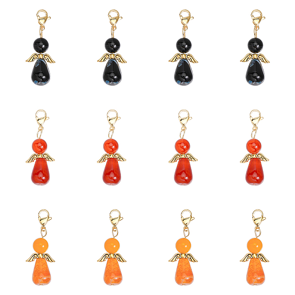 

PandaHall CHGCRAFT Angel Wing Charm Angel Wing Natural Agate Alloy Pendant Easter Angel Wing Charms for DIY Handmade Earring Necklace..., Multicolor