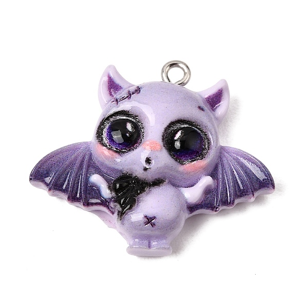 ハロウィン柄の不透明樹脂製ペンダント