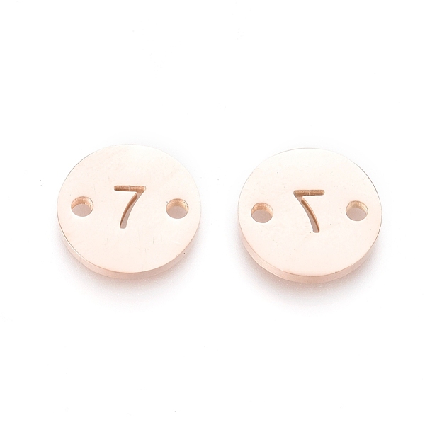 

PandaHall Numbers 304 Stainless Steel Links, Laser Cut, Vacuum Plating, for Craft Jewelry Making, Flat Round with Num.7, Rose Gold, Num.7...