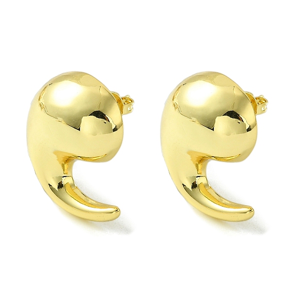 

PandaHall Brass Stud Earrings, Teardrop, Real 16K Gold Plated, 25x21mm Brass Teardrop