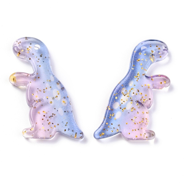 

PandaHall Acrylic Pendants, Glitter Powder, Gradient Color, Dinosaur, Medium Slate Blue, 29x16x3.5mm, Hole: 1.5mm Acrylic Dinosaur